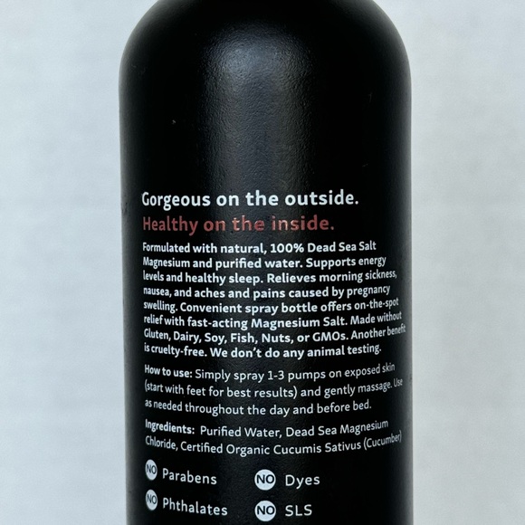 Glow Organics Magnesium Leg Spray 6oz Cucumber Dead Sea Salt Sleep Pregnancy - Picture 7 of 8